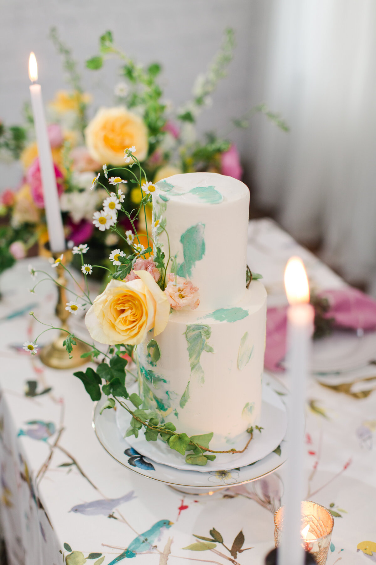 Flowers on cake