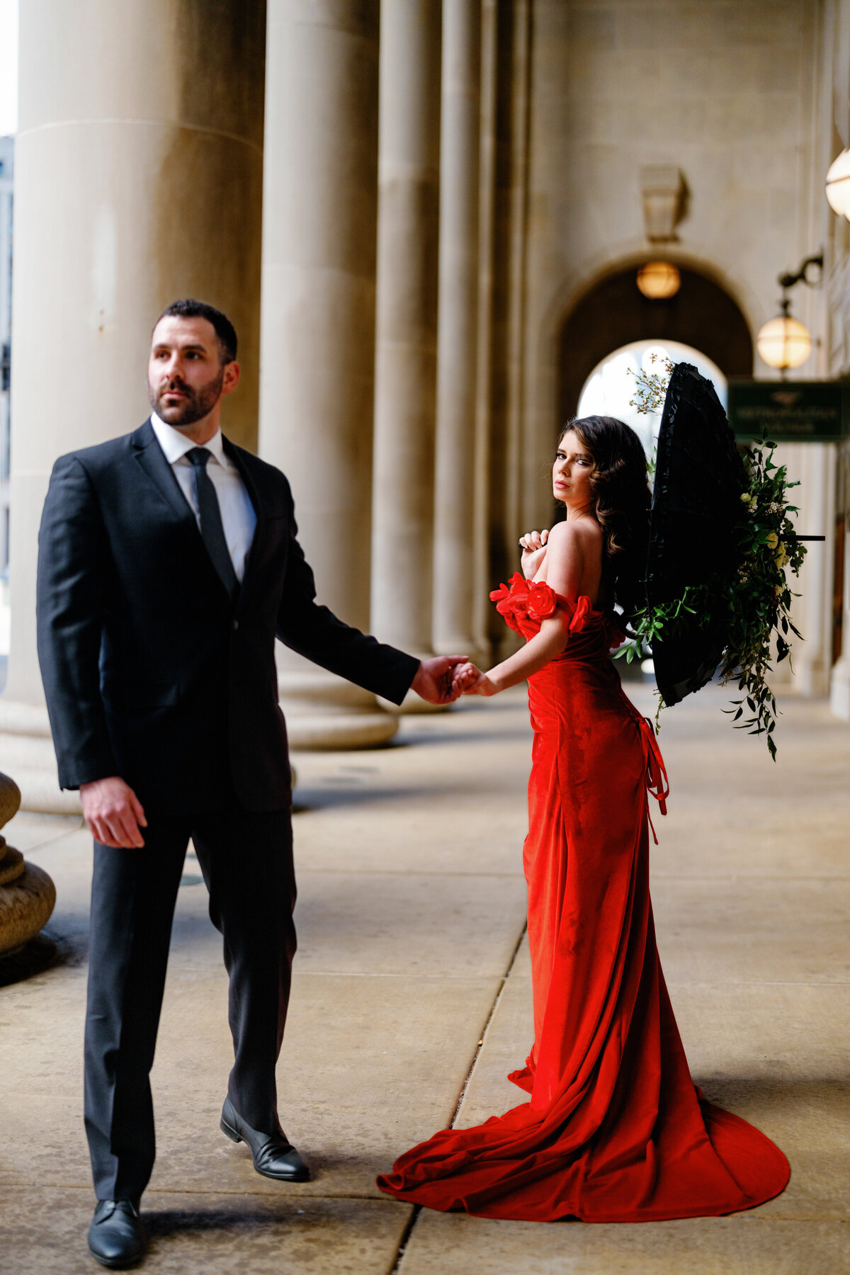Aspen-Avenue-Chicago-Wedding-Photographer-Union-Station-Chicago-Theater-Engagement-Session-Timeless-Romantic-Red-Dress-Editorial-Stemming-From-Love-Bry-Jean-Artistry-The-Bridal-Collective-True-to-color-Luxury-FAV-53