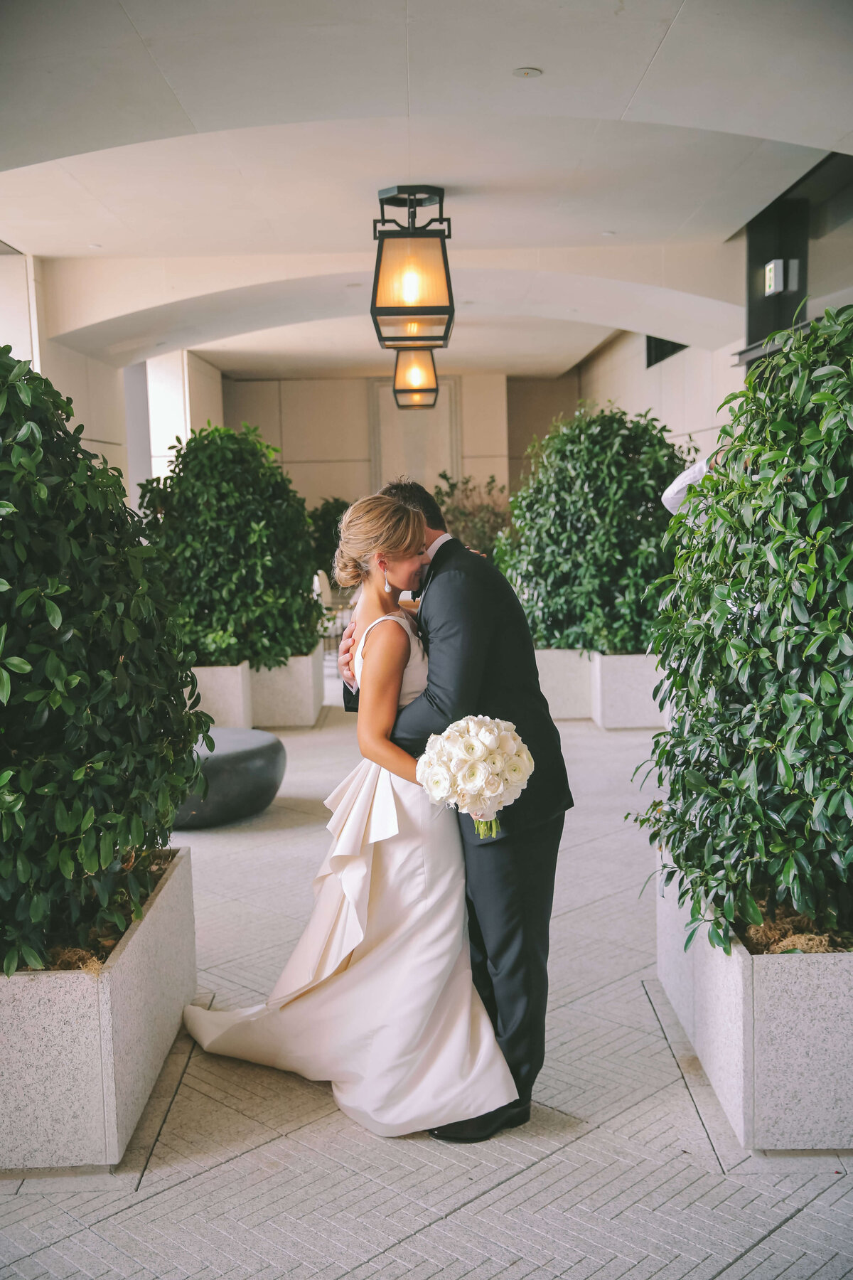 Bride and Groom Kissing