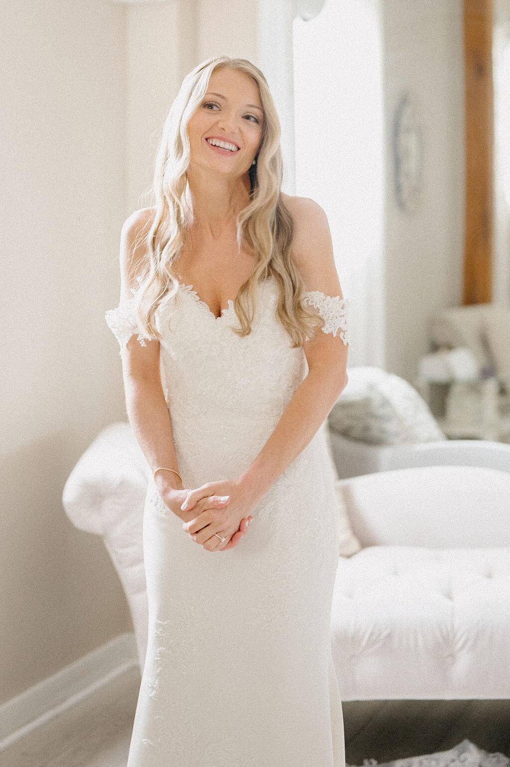 Portrait of a bride holding her hands