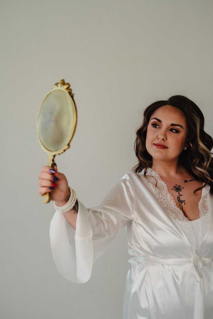 Elegant and timeless bridal hair and makeup by Makeup By Chelsea & Co, feminine Edmonton hair and makeup artist, featured on the Brontë Bride Vendor Guide.