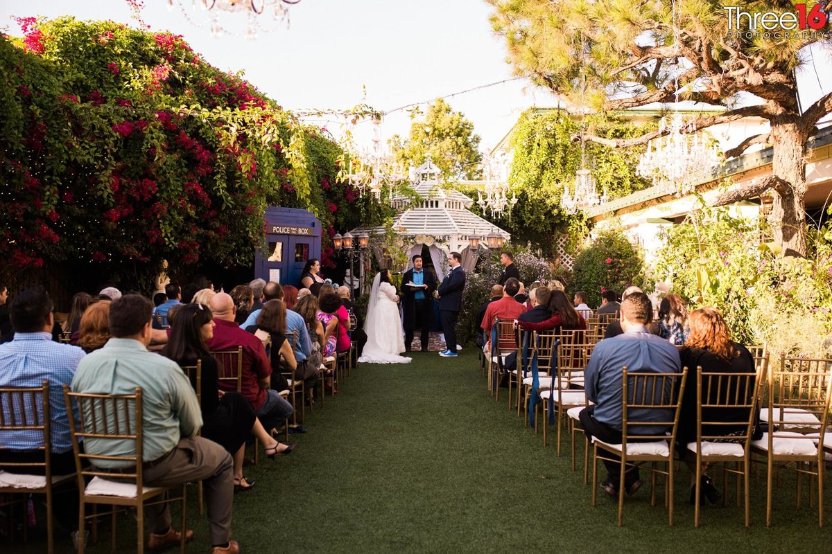Wedding Ceremony in the backyard of The Wilcox Manor in Tustin, CA