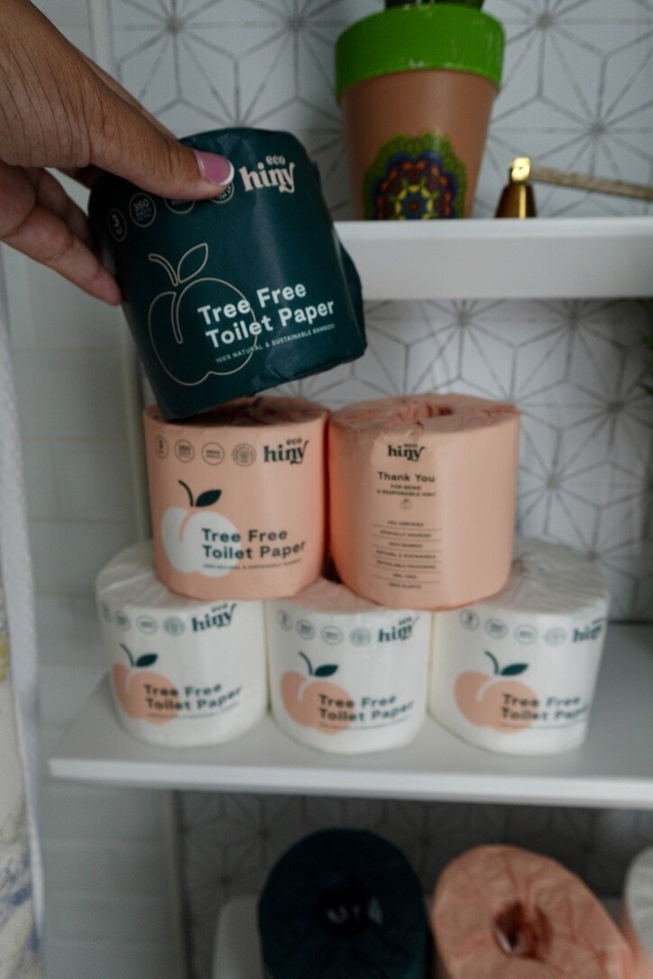 Retrieving an ecohiny roll from shelf
