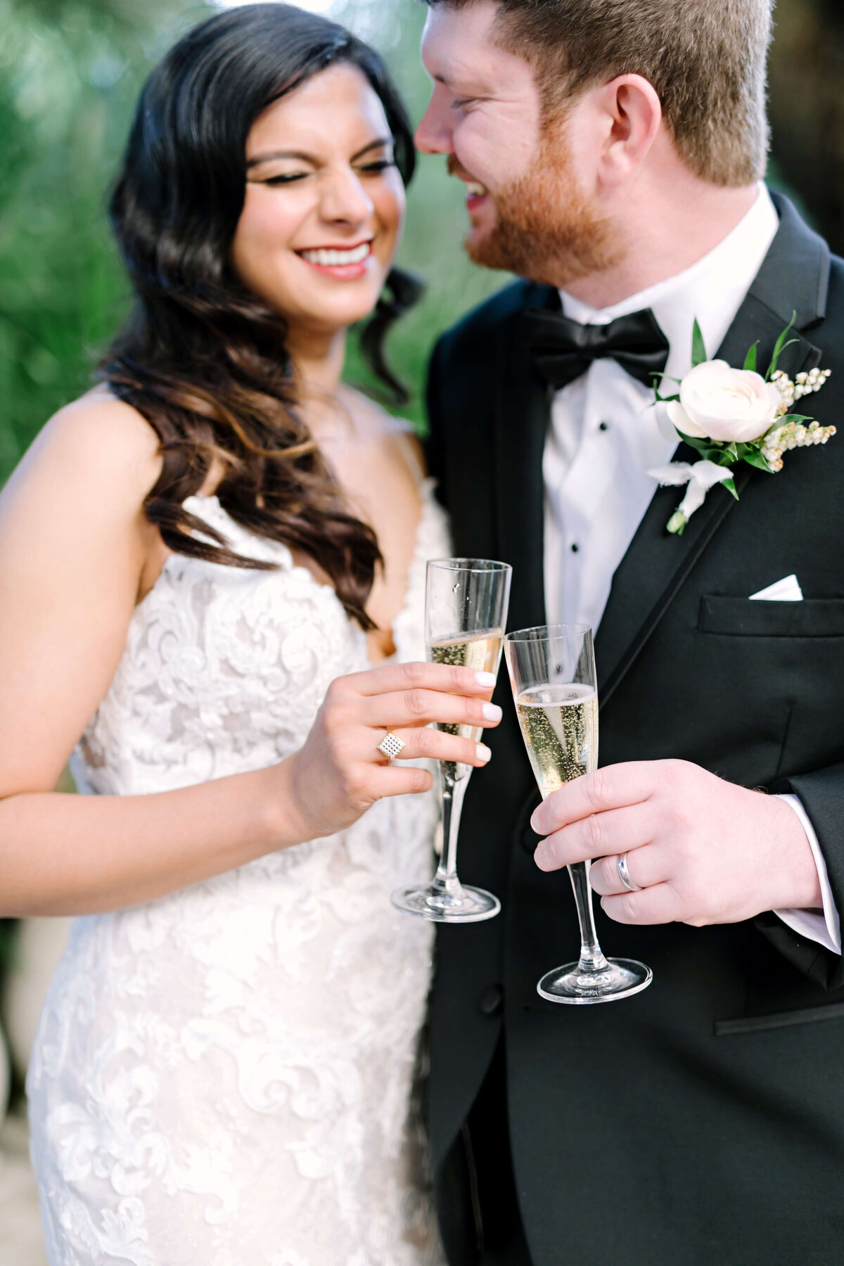 bride and groom in classic wedding attire