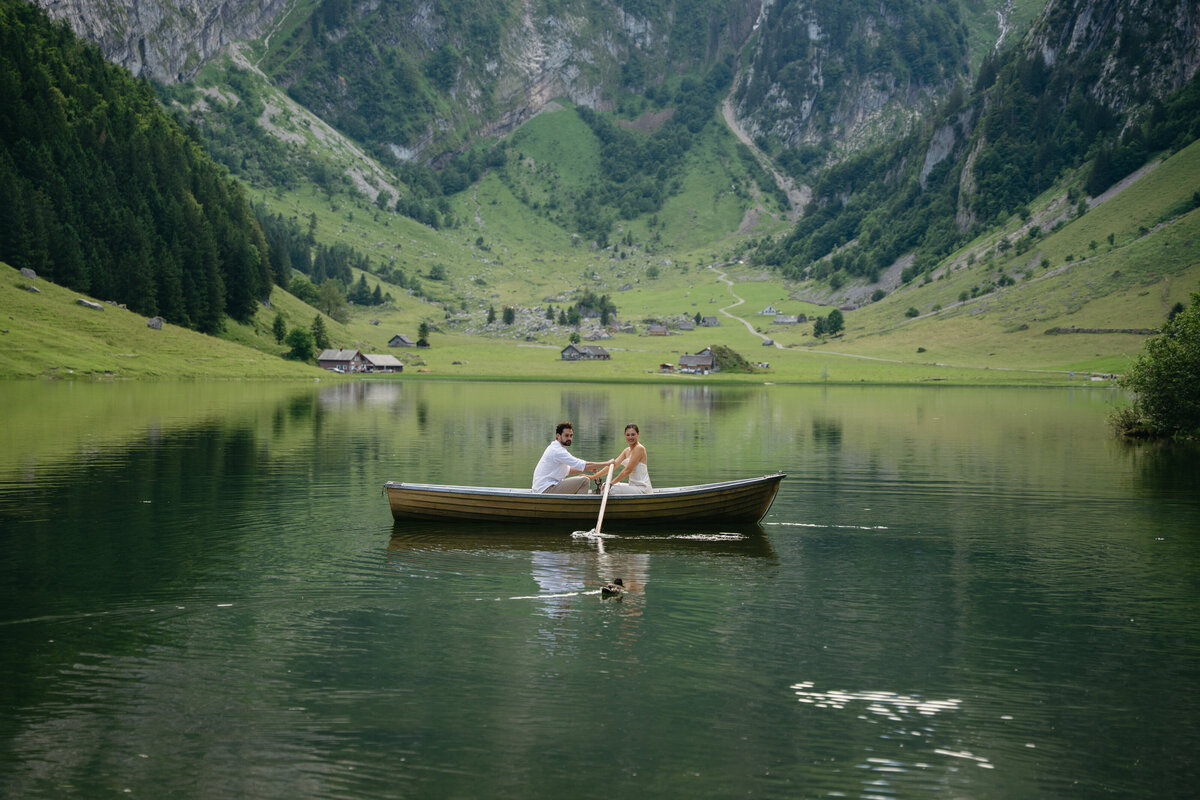 Switzerland Seealpsee lake elopement