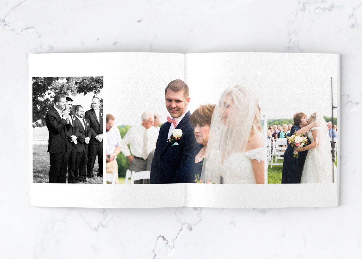 wedding album showing photos by Nashville wedding photographer, Liz Courtney
