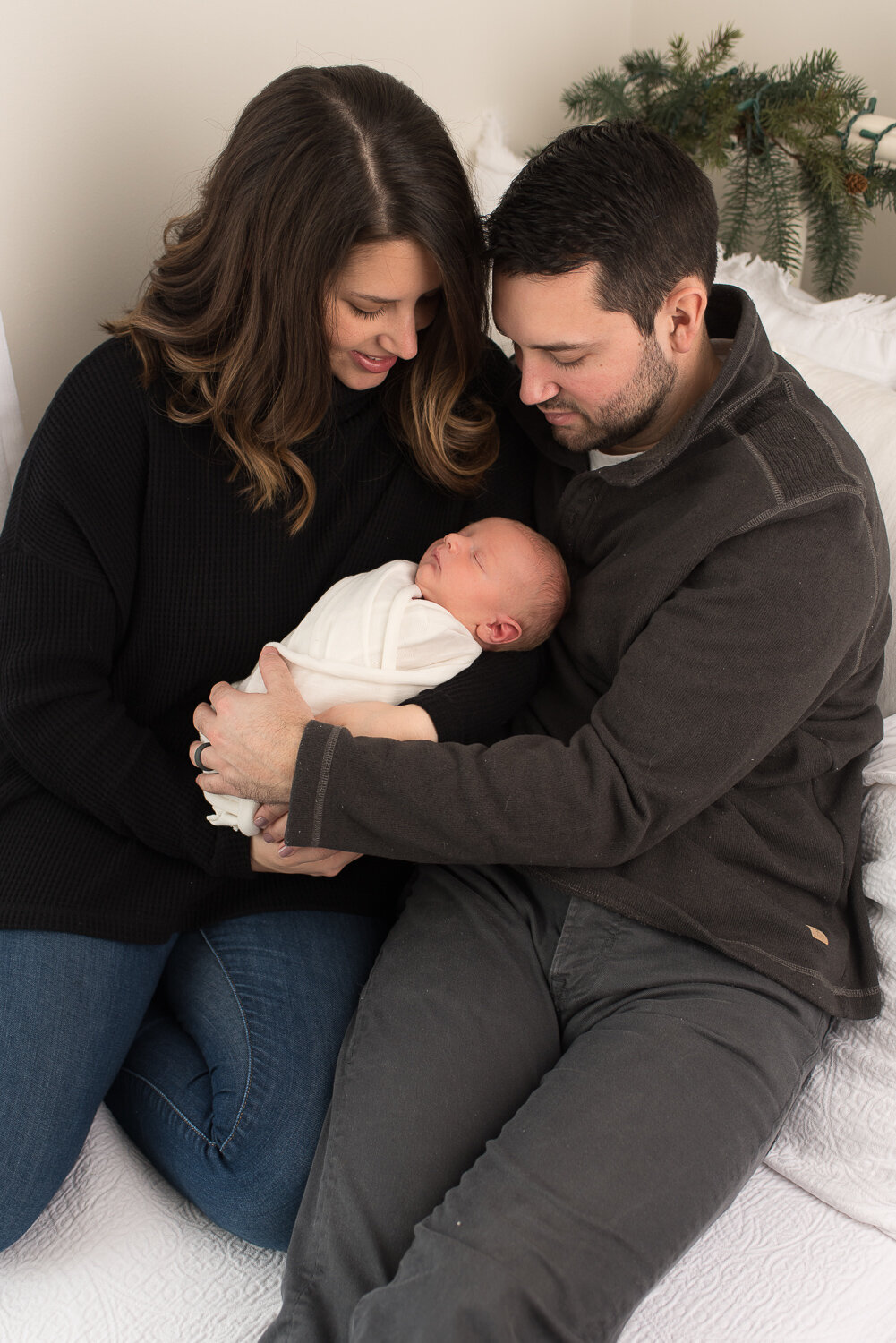 Family of three holding newborn baby boy |Sharon Leger Photography | Canton, CT Newborn & Family Photographer