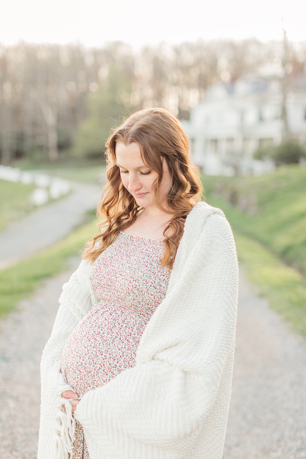 Joyful couple awaiting baby girl during session