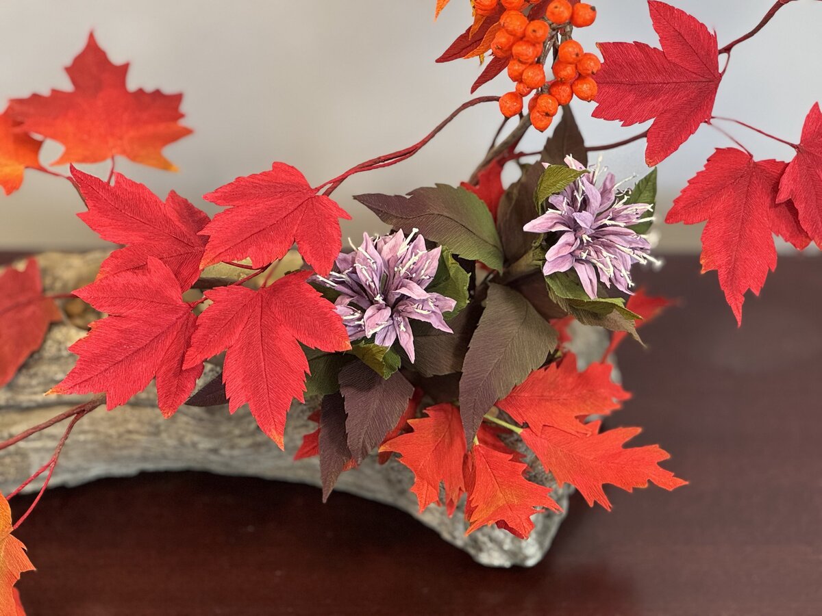 Maple and bergamot in paper 