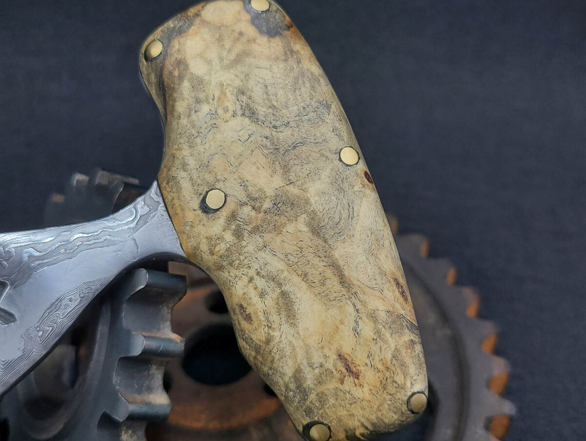 Hand Forged Damascus Push Dagger