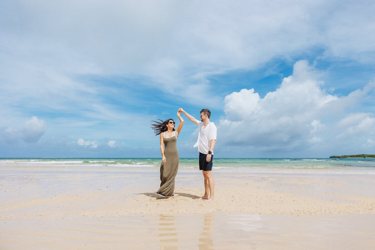 couple dancing on beach