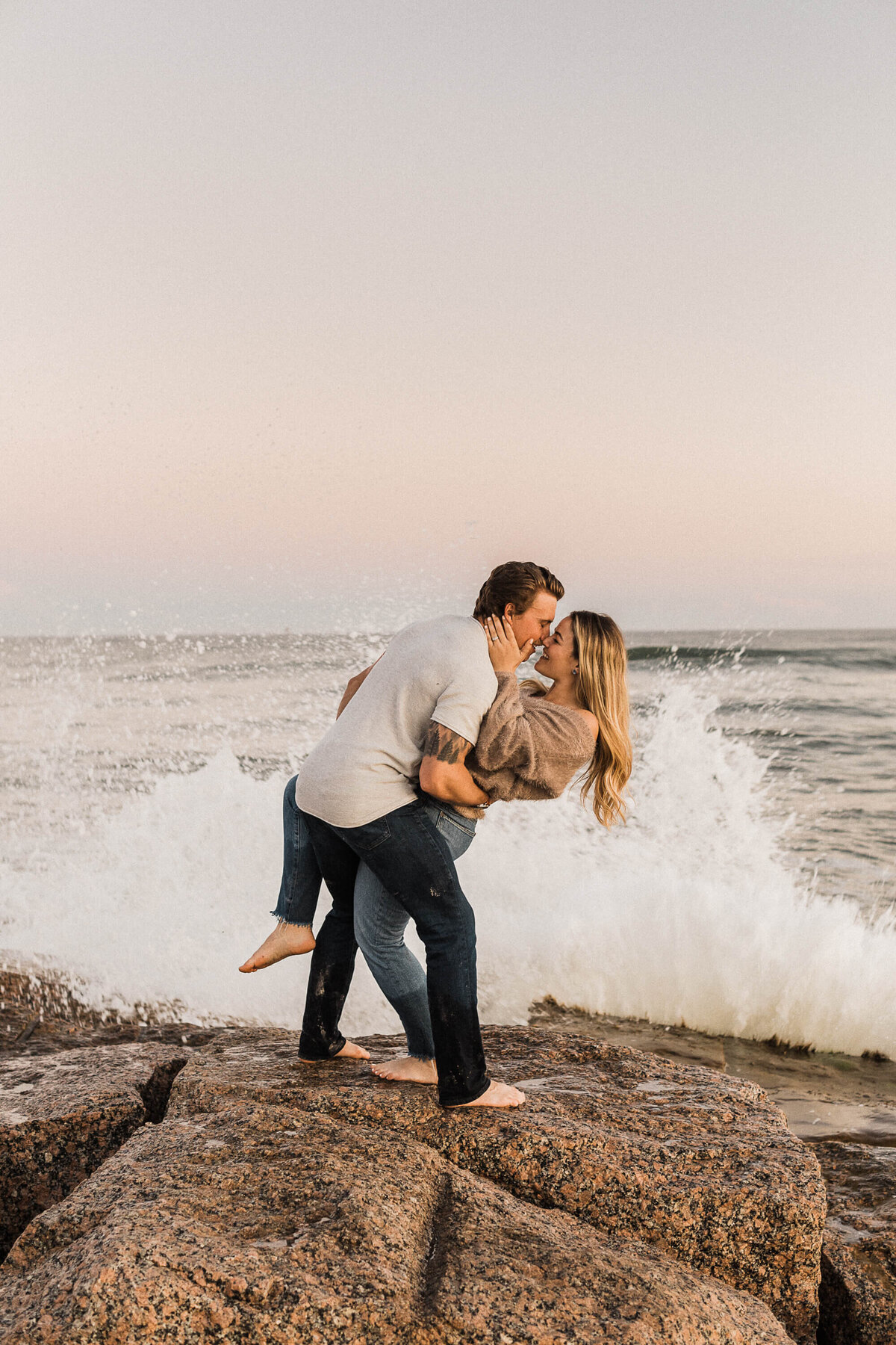 Beach engagement session in Texas