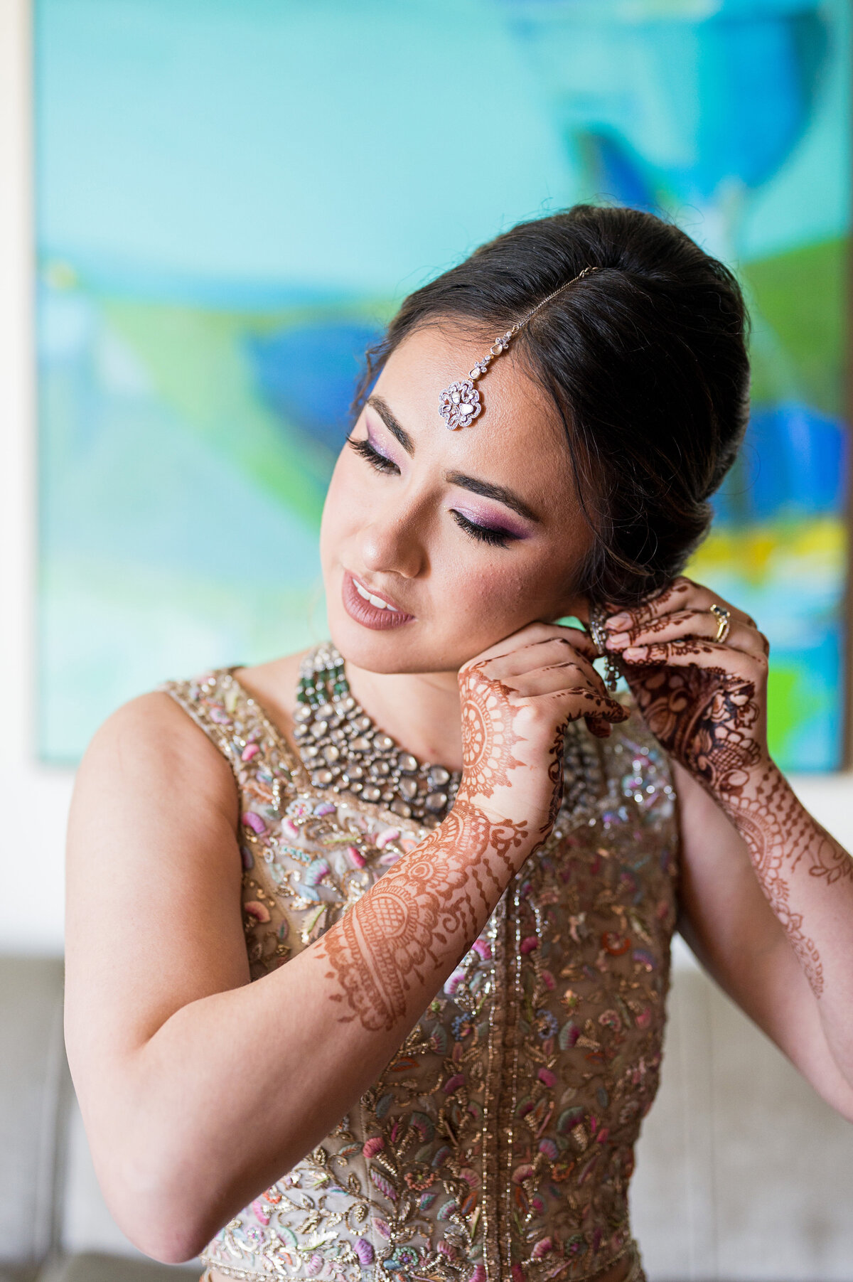 bride wearing traditional pakistani wedding outfit for pittsburgh wedding