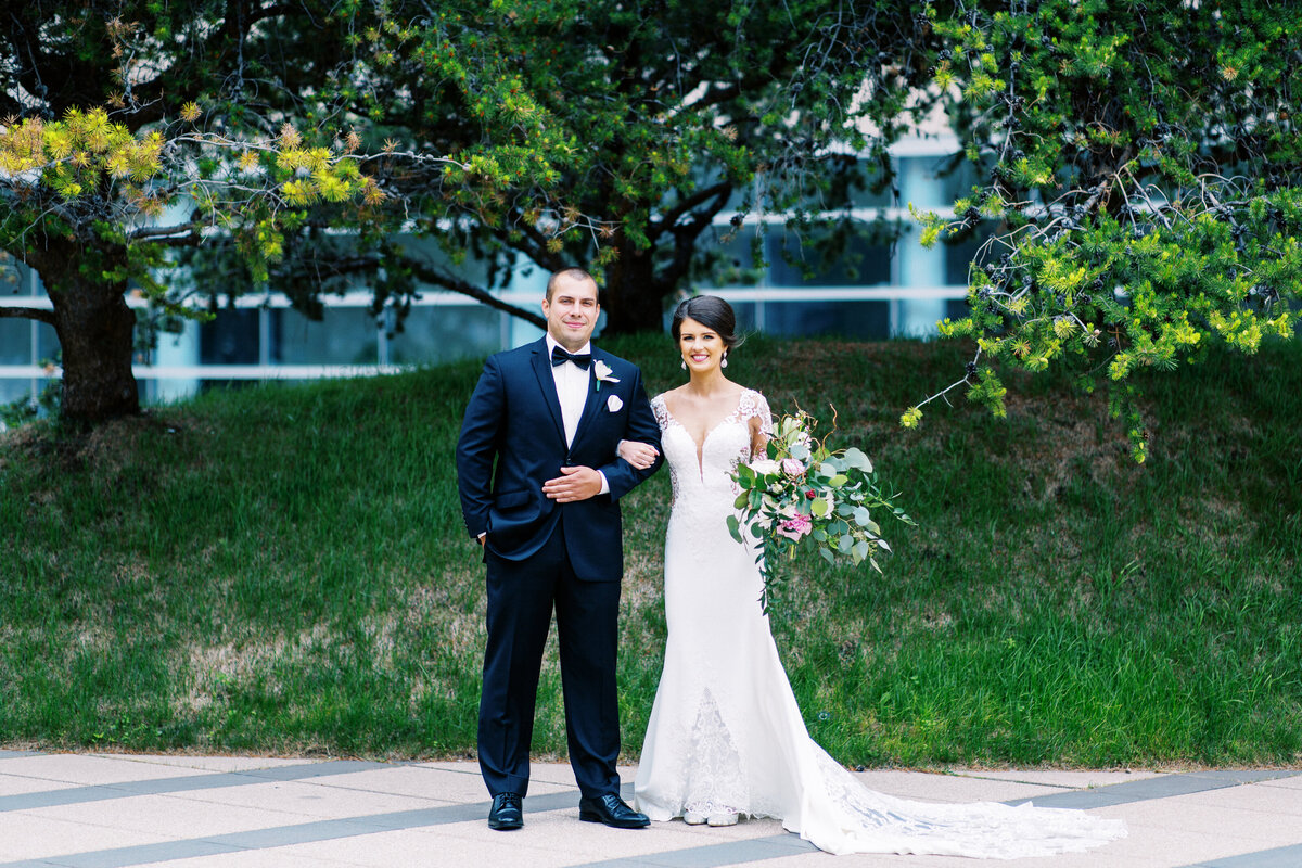 Portrait of the bride and groom in Minneapolis