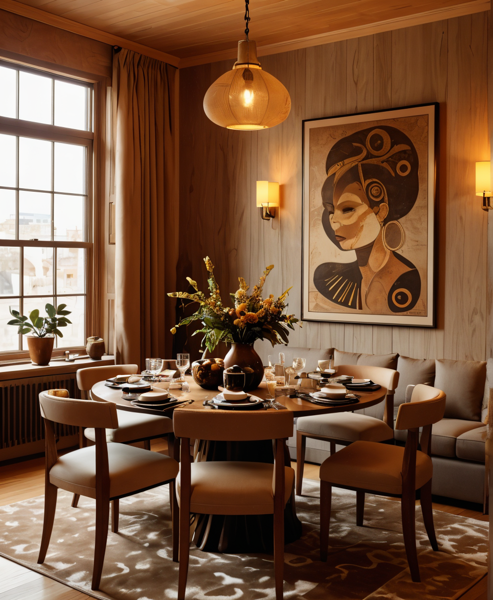 Dining Room with an African theme