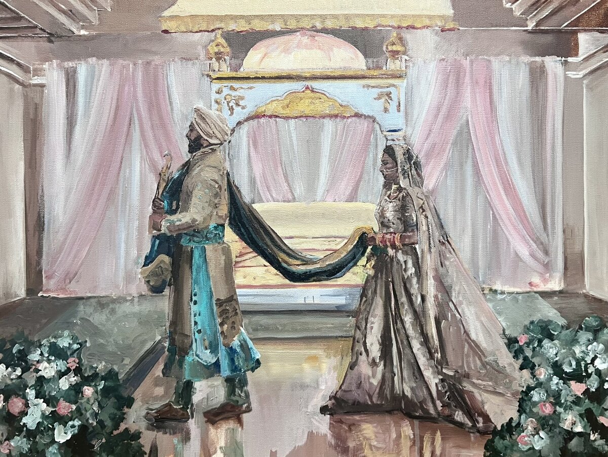 sikh wedding live painter