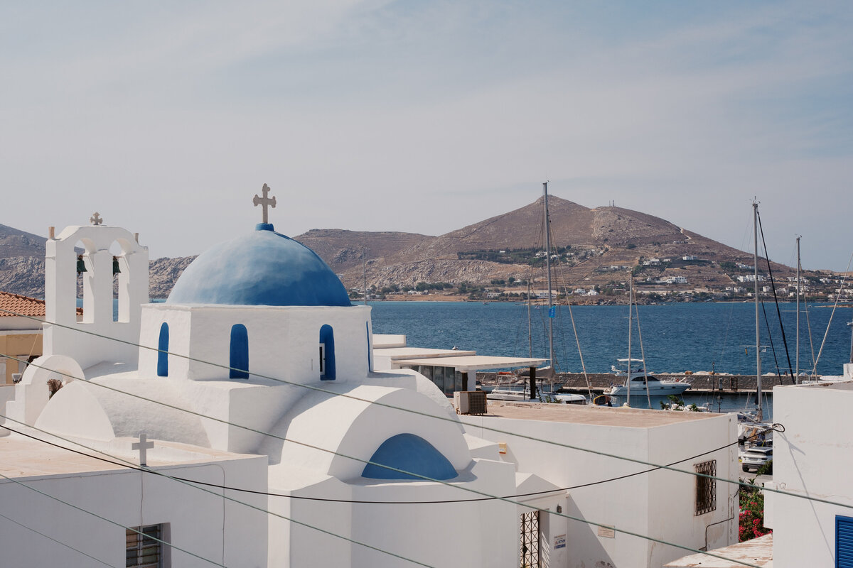 scenery at a destination island wedding on Paros, Greece