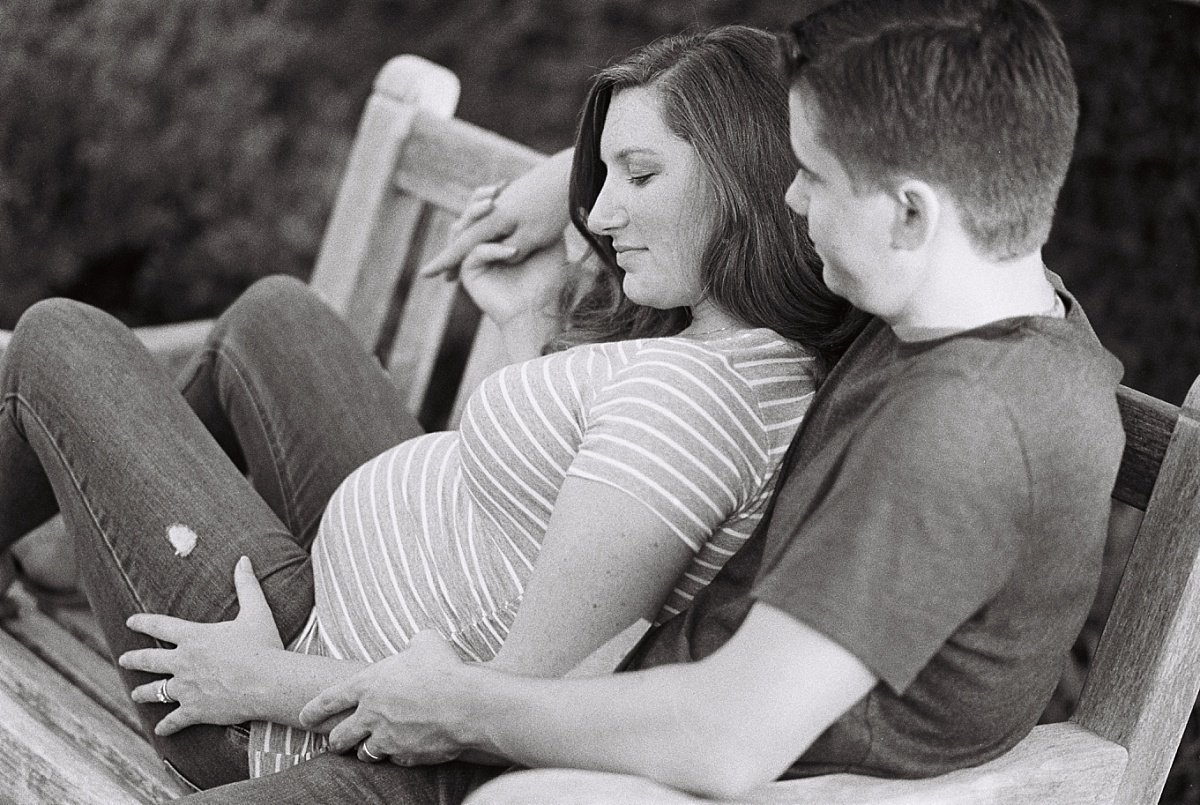 Alpharetta Maternity photography on black and film by Atlanta birth  photographer Amber Watson