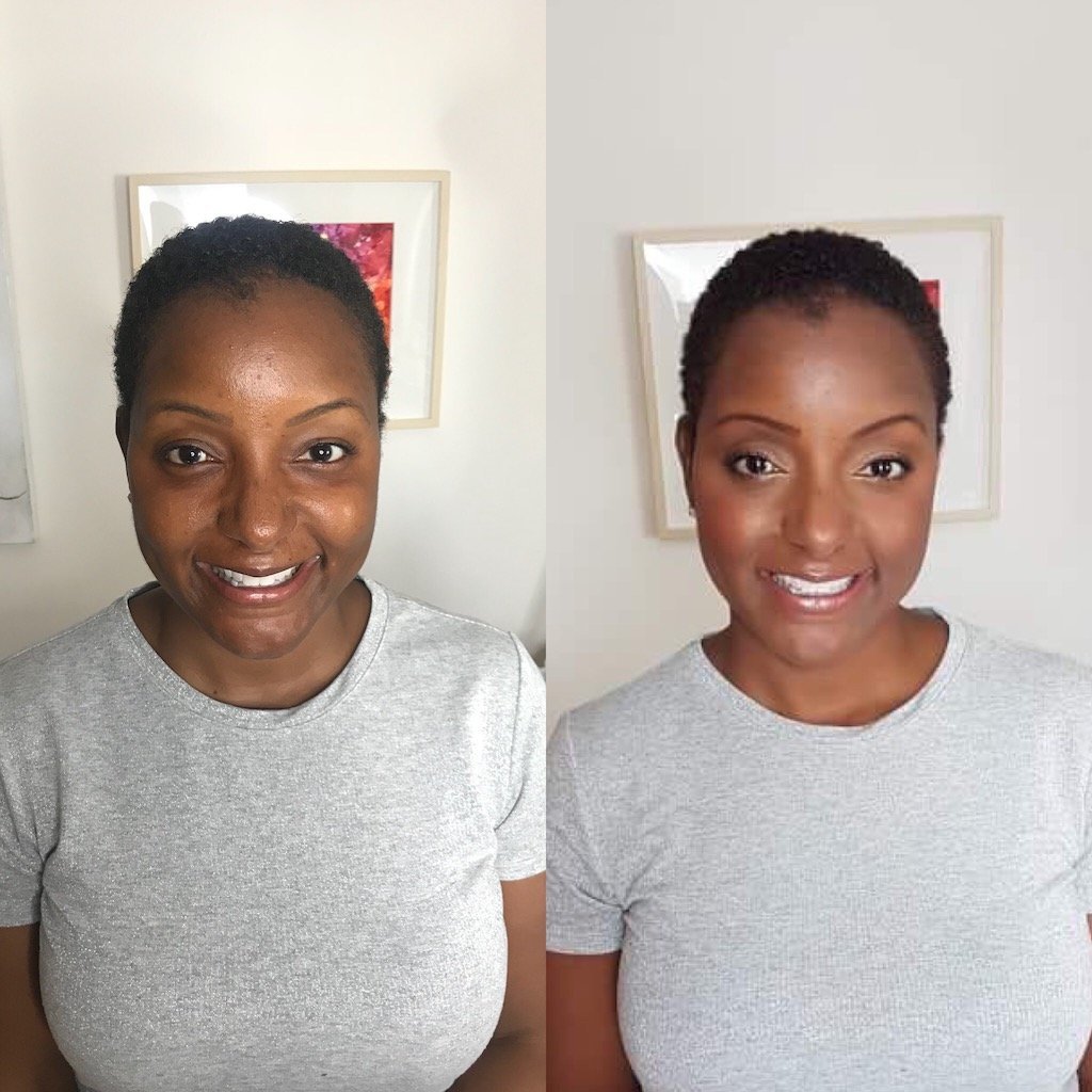 Before and After Makeup Natalie Setareh African American Natural
