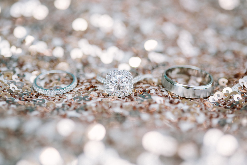 bride and groom ring set
