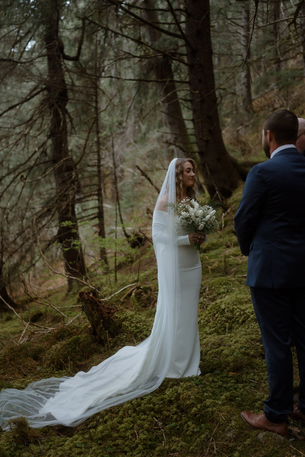 wedding ceremony in woods