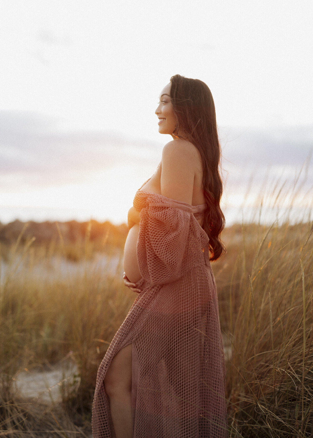 Mauve Net Two Piece