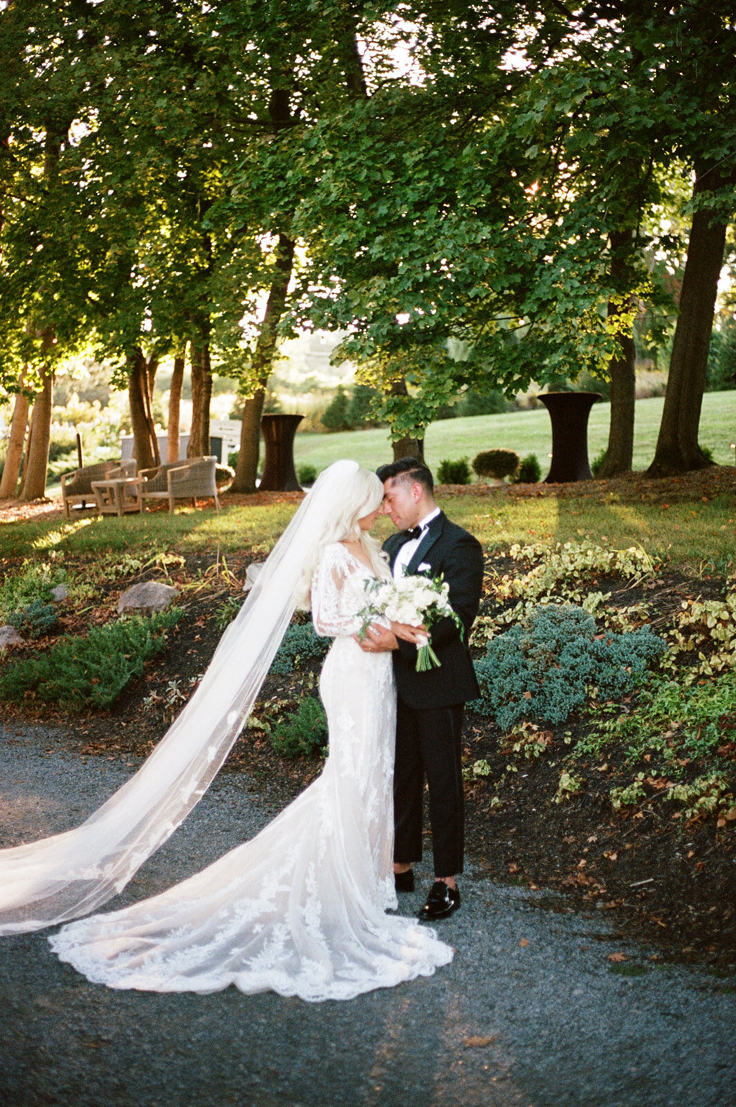 Wedding day portrait on film