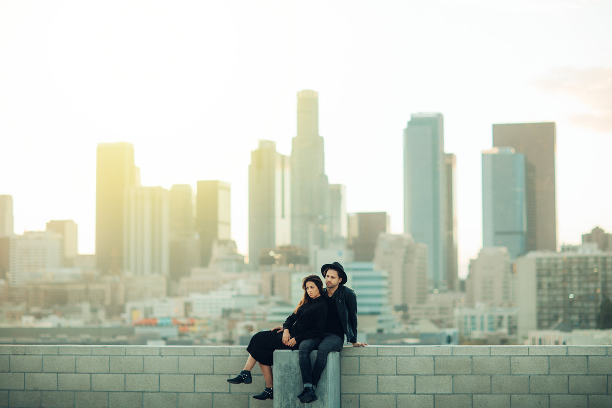 Couple Sitting Together Engagement Photography
