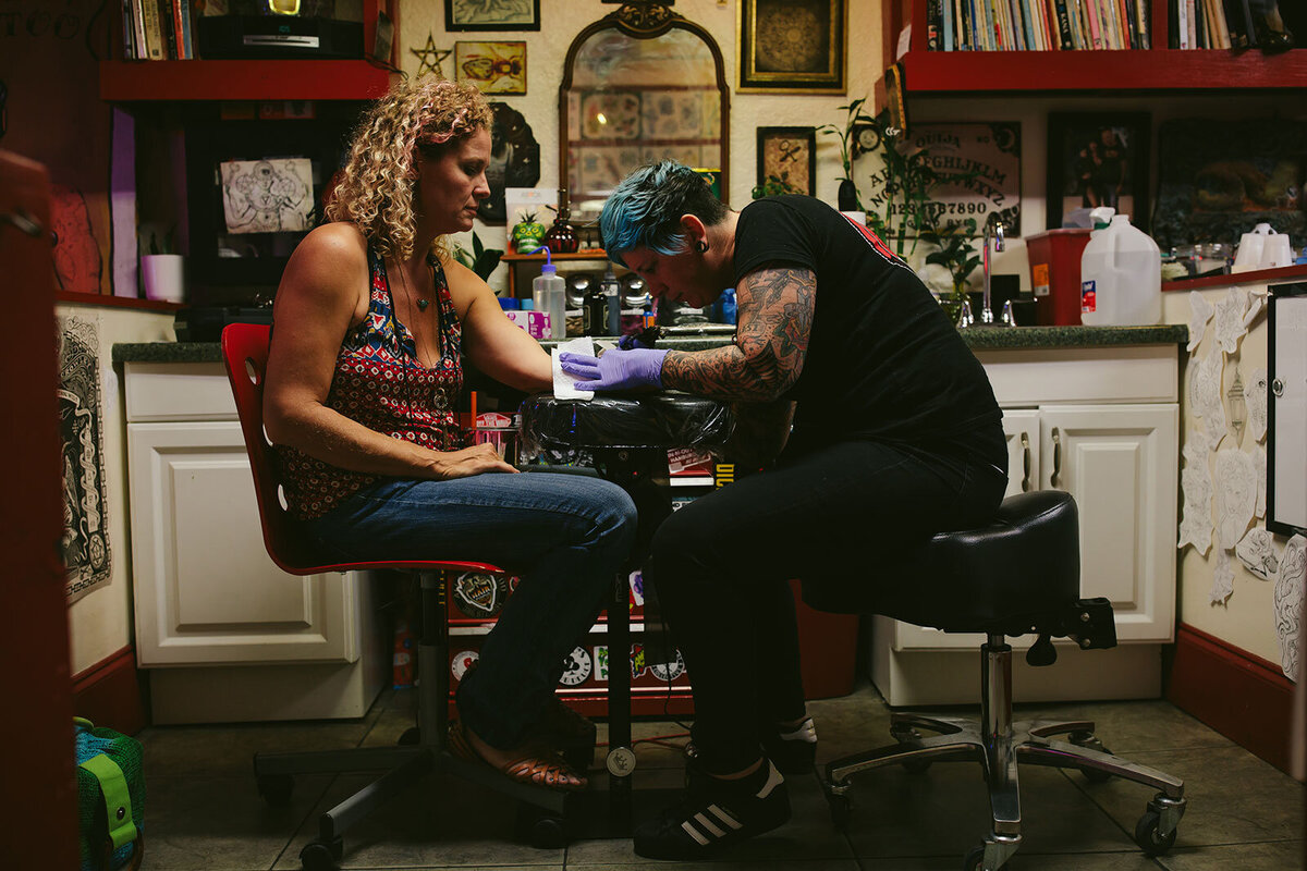 Woman-Getting-A-Tattoo-Documentary-Branding-Photography