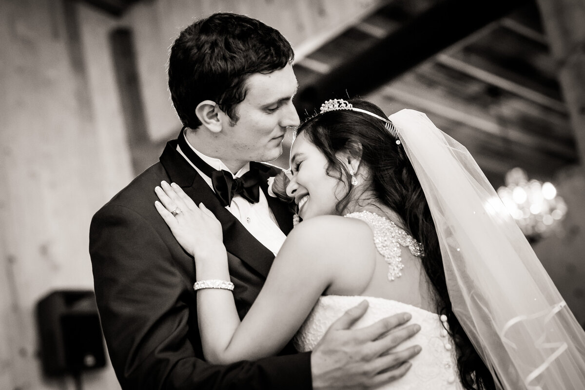 Bride and groom dance at Norris Oaks