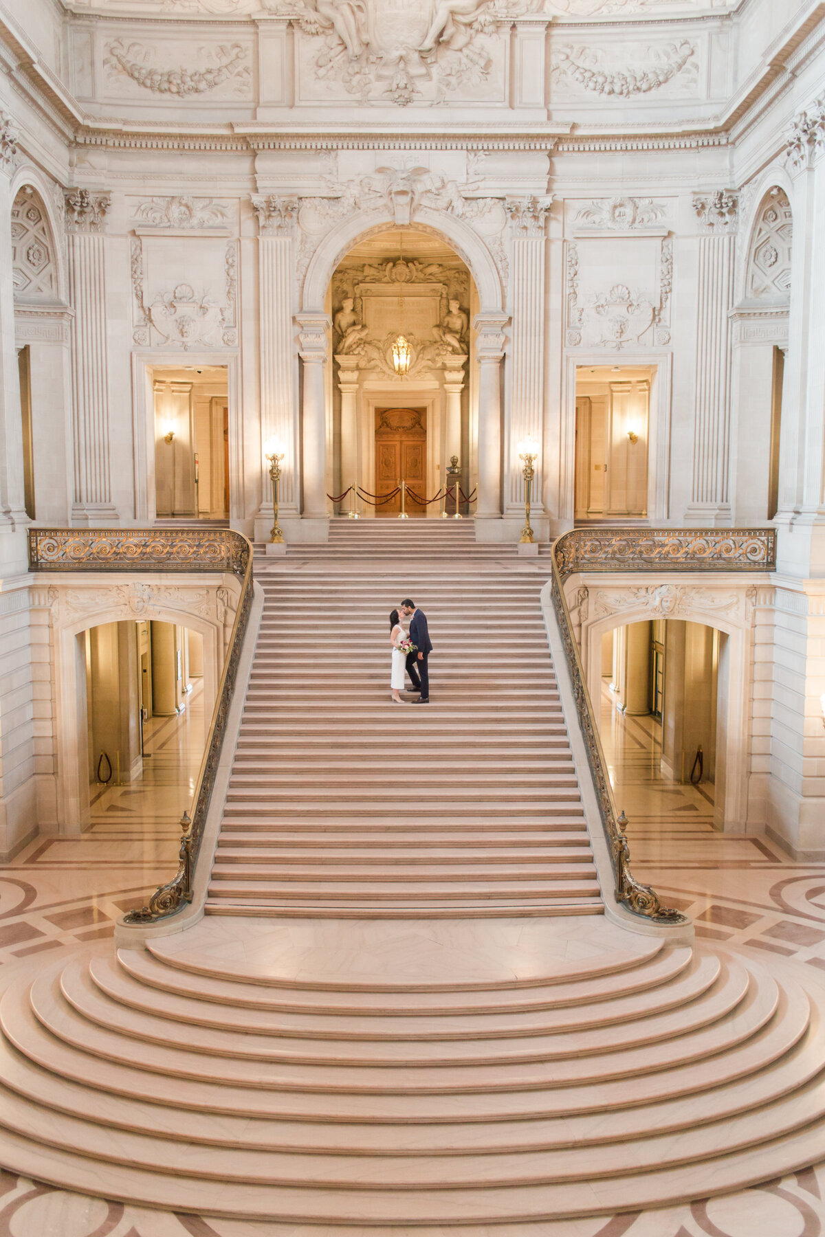 SF City Hall Wedding with Cutout Dress-3