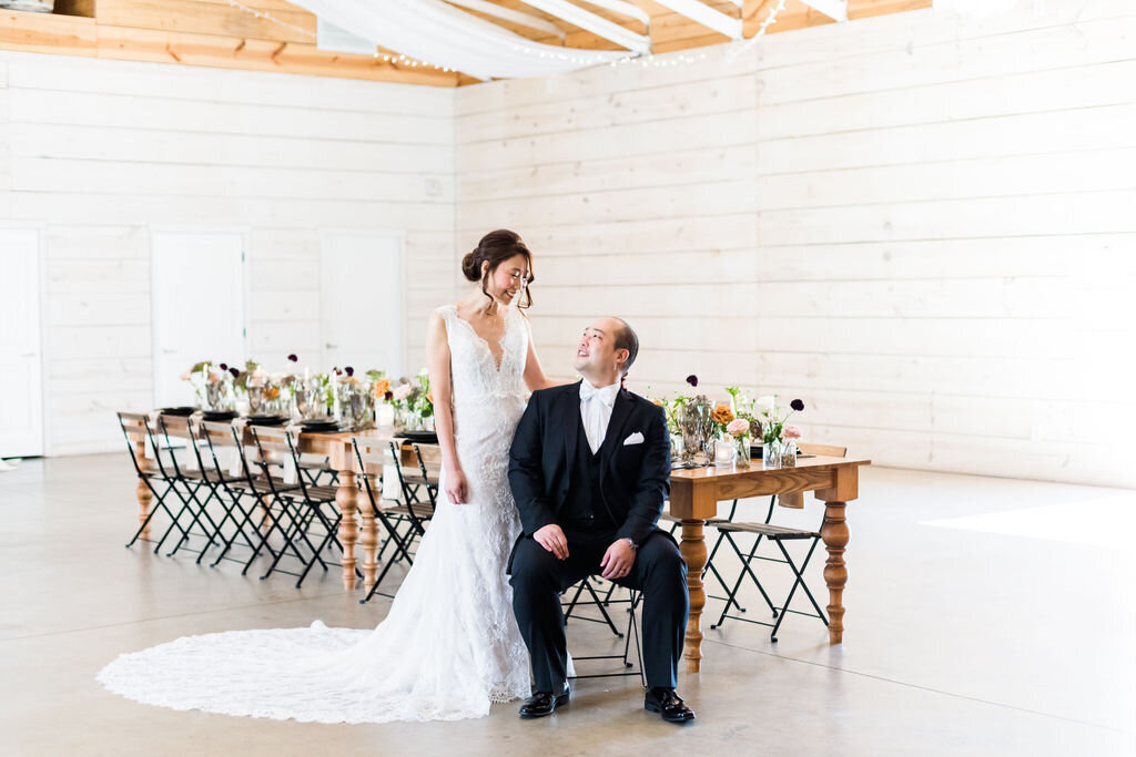 couple wedding portraits at winery wedding venue, koury farms