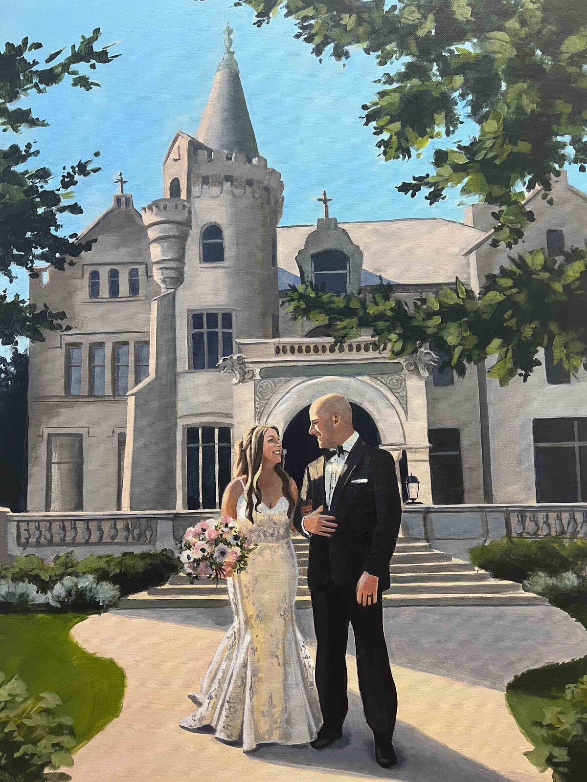 American Swedish Institute Live Wedding Painting in Minneapolis Minnesota