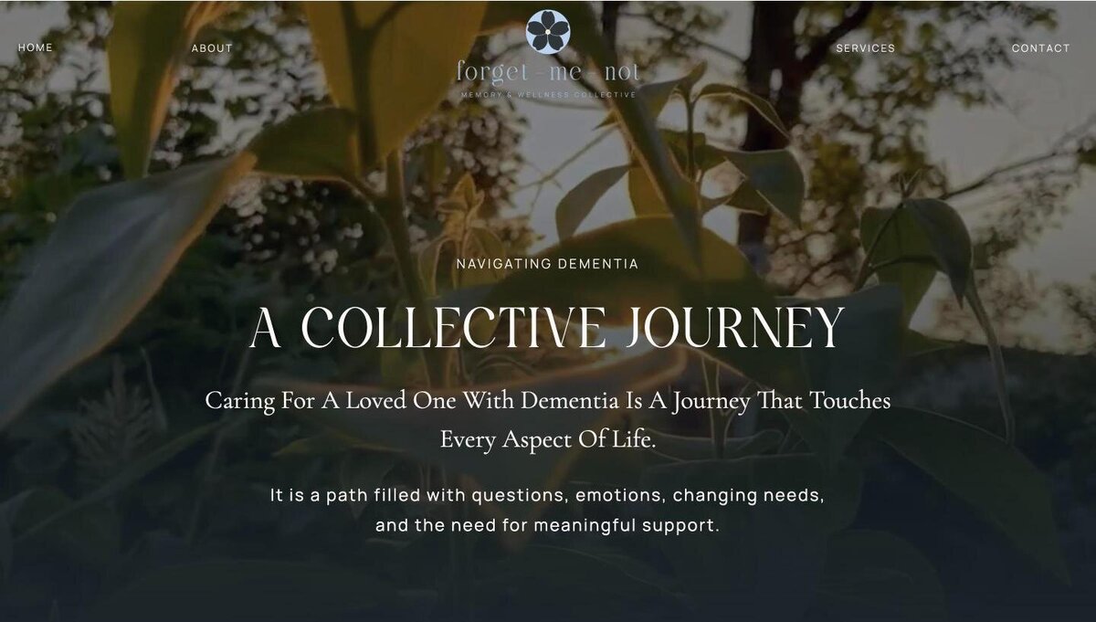 Dementia and caregiver support website by Petal & Bloom