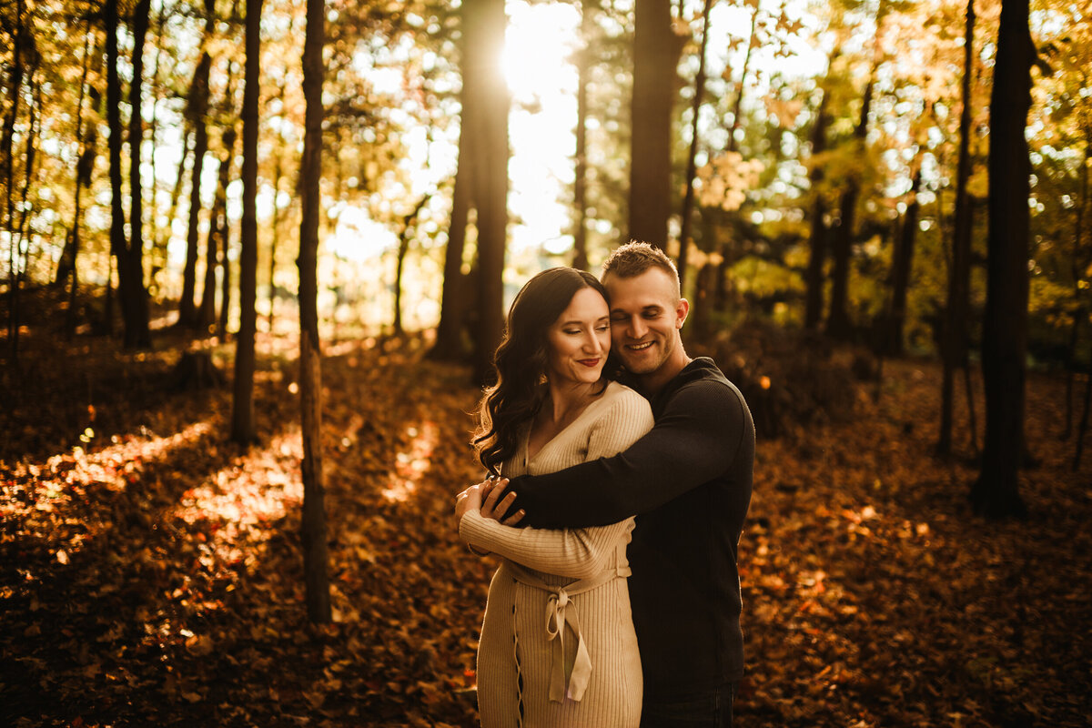 warm romantic engagement session