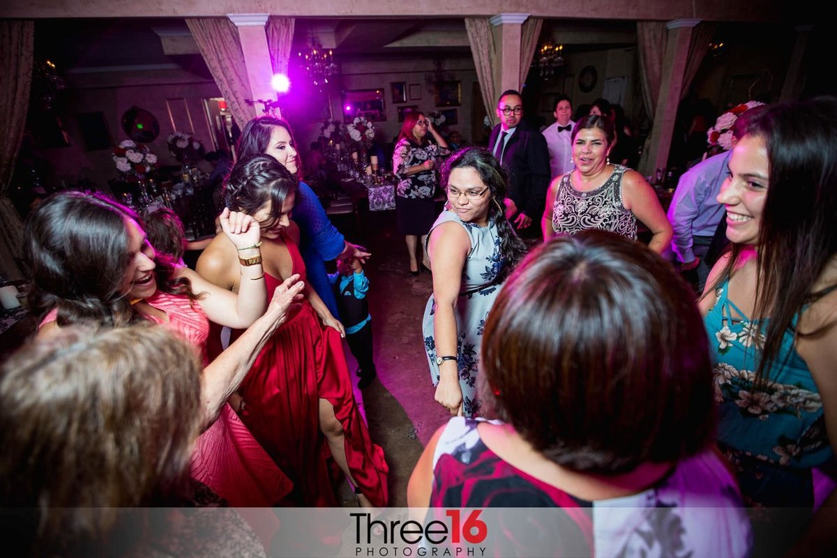 Wedding Guests dance during the reception