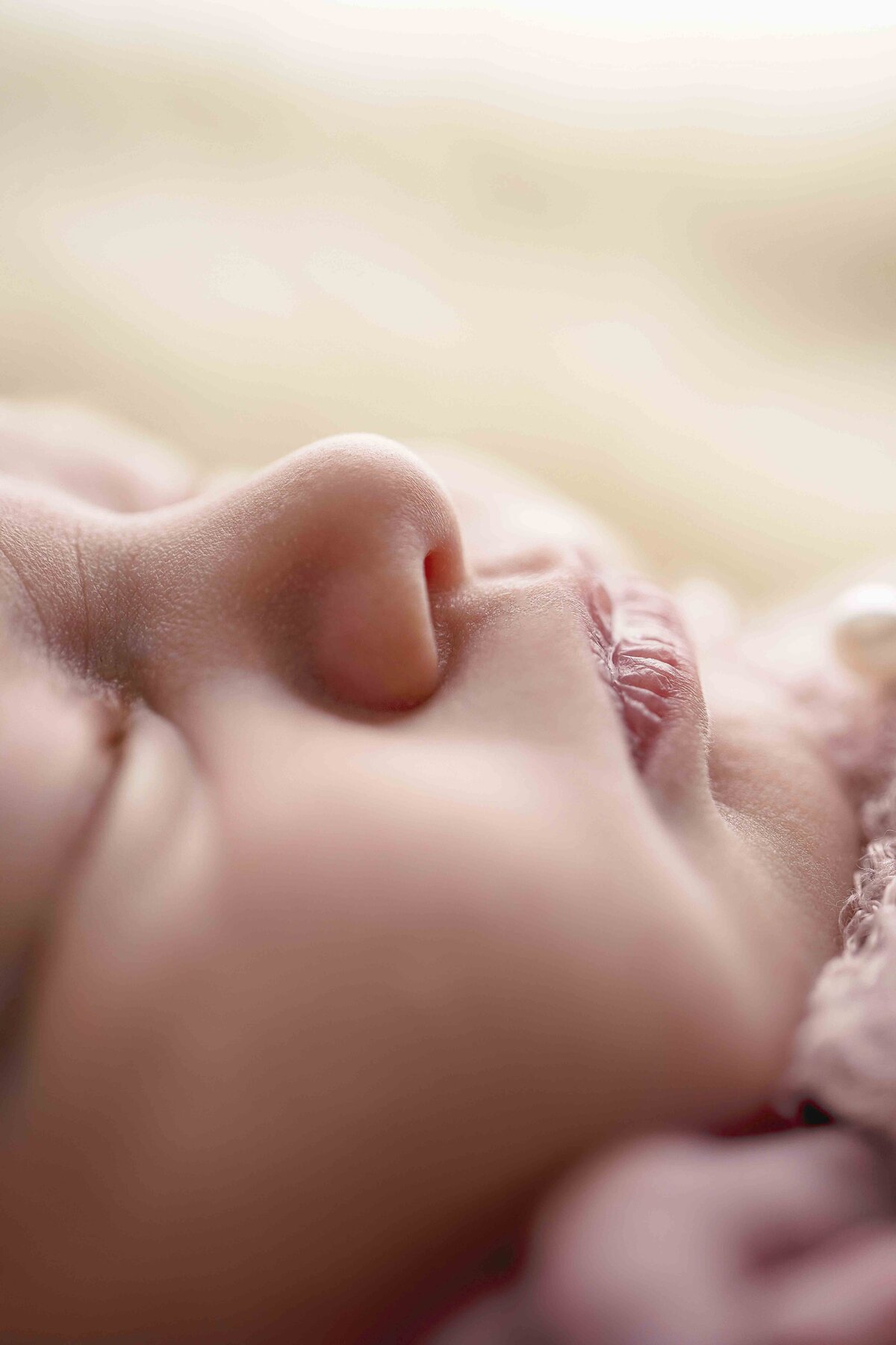 Newborn Lips Mouth Profile Details Macro Warm Pink Dreamy