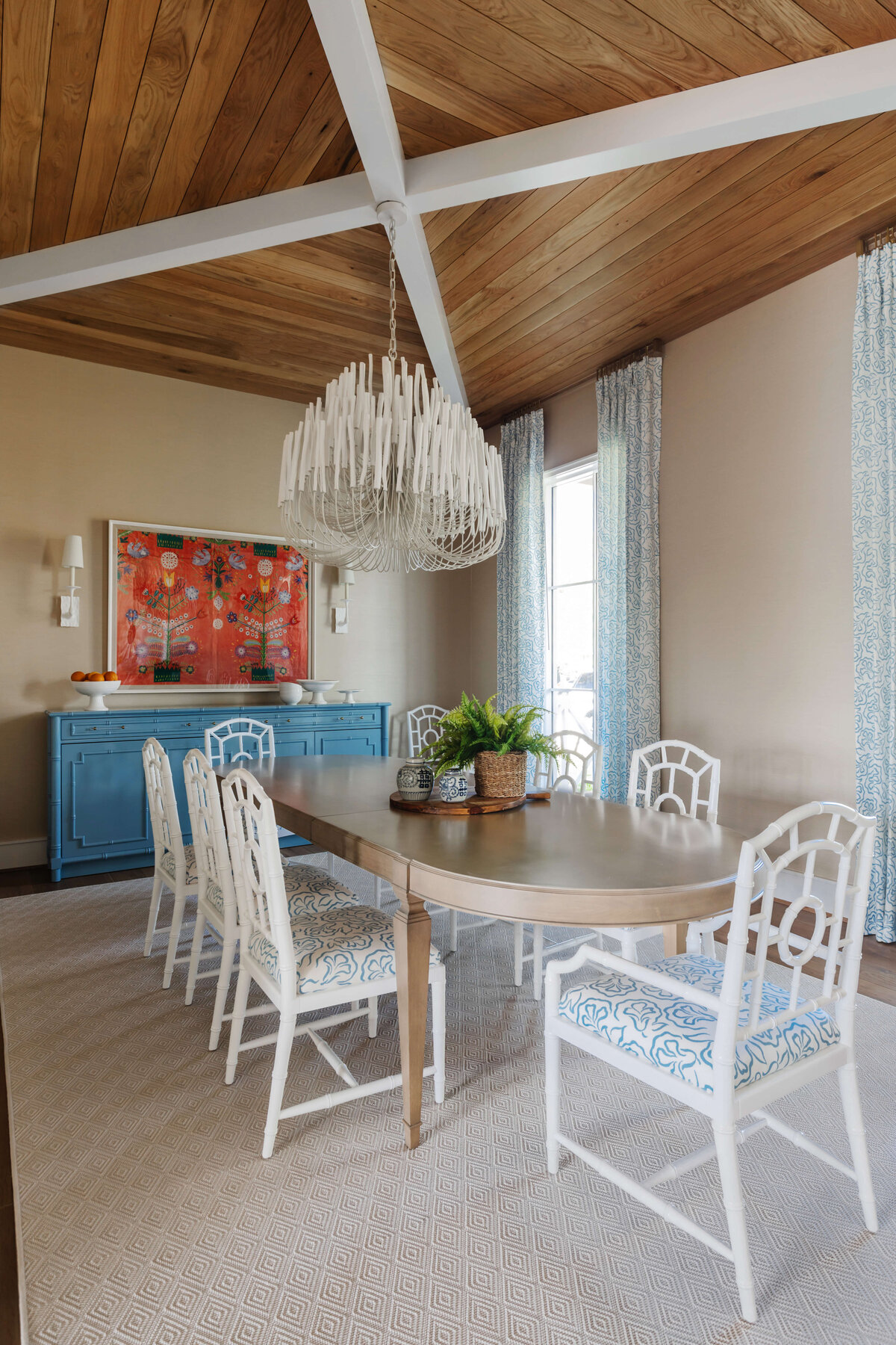 oyster creek studios memorial new build wooden ceiling and white chairs around 
