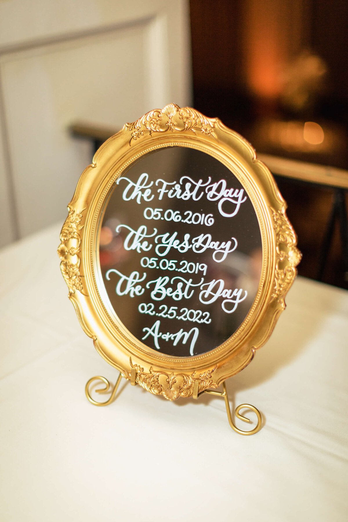 Wedding Reception Mirror Signage
