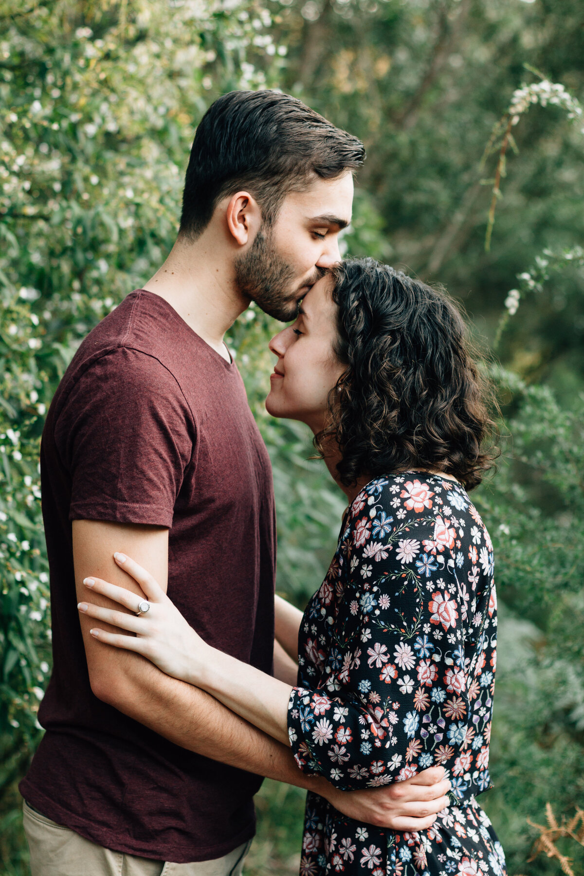 Boy kissing girls forehead outside. Couples and engagement photography Melbourne, And So I Don’t Forget Photography