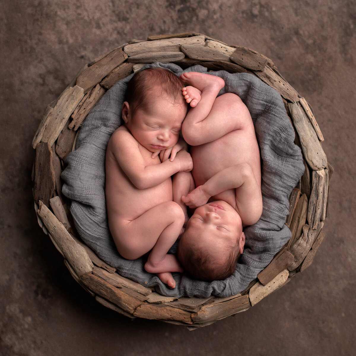 Newborn twin creative photography in Houston