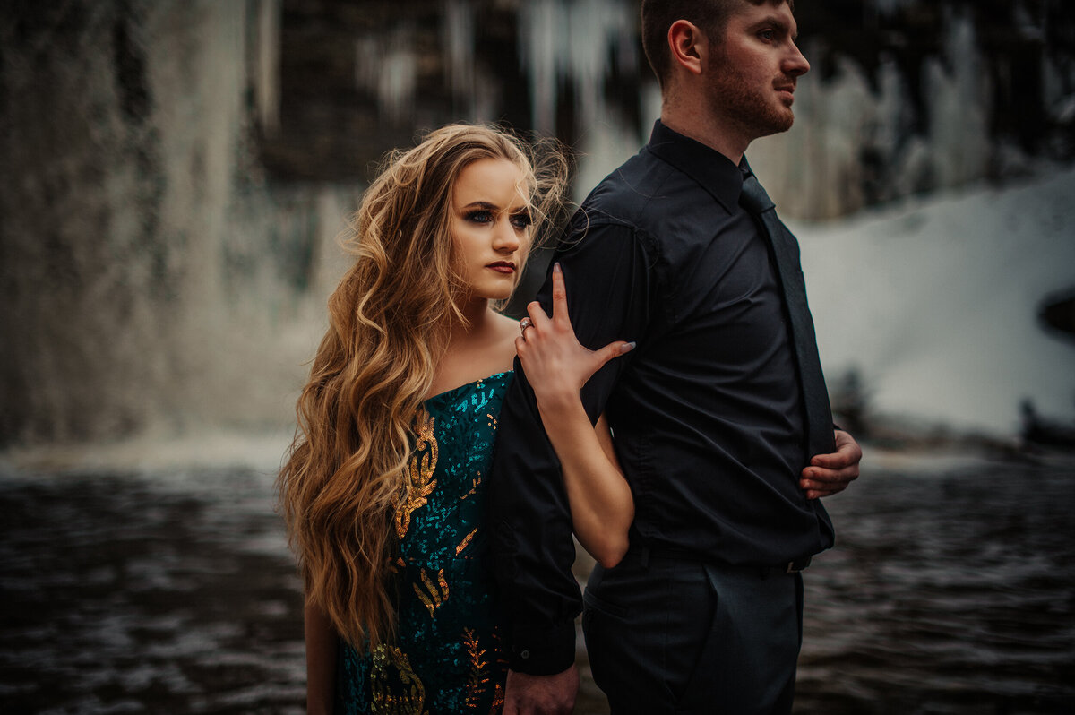 Waterfall engagement session