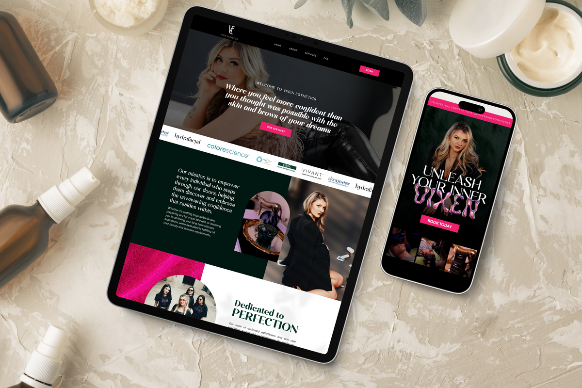 tablet showing a website portfolio piece designed by WebMaven