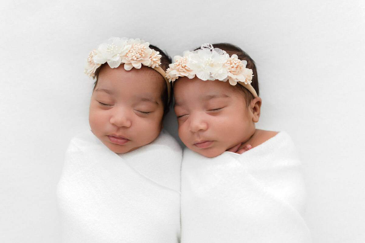 A Nova Studio Photography photo of twin baby girls at the Warrenton VA studio
