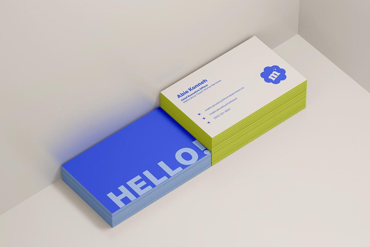Business card design for Meticulous Touch Home Services
