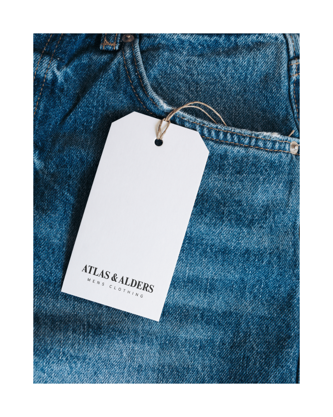 ATLAS & ALDERS MENS CLOTHING BRAND CLOTHE TAG - ERIKA MARAM DESIGN STUDIO