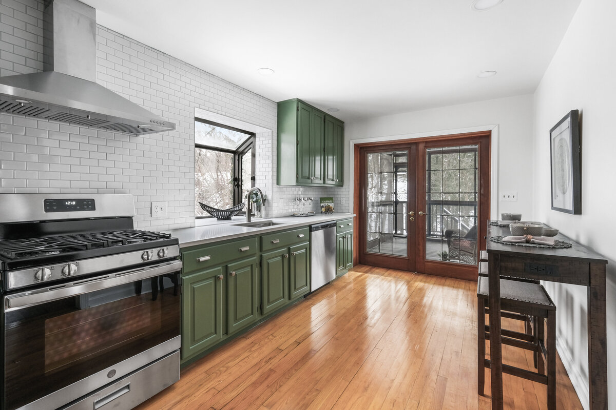 Modern kitchen staging highlighting open-concept living and buyer-focused design