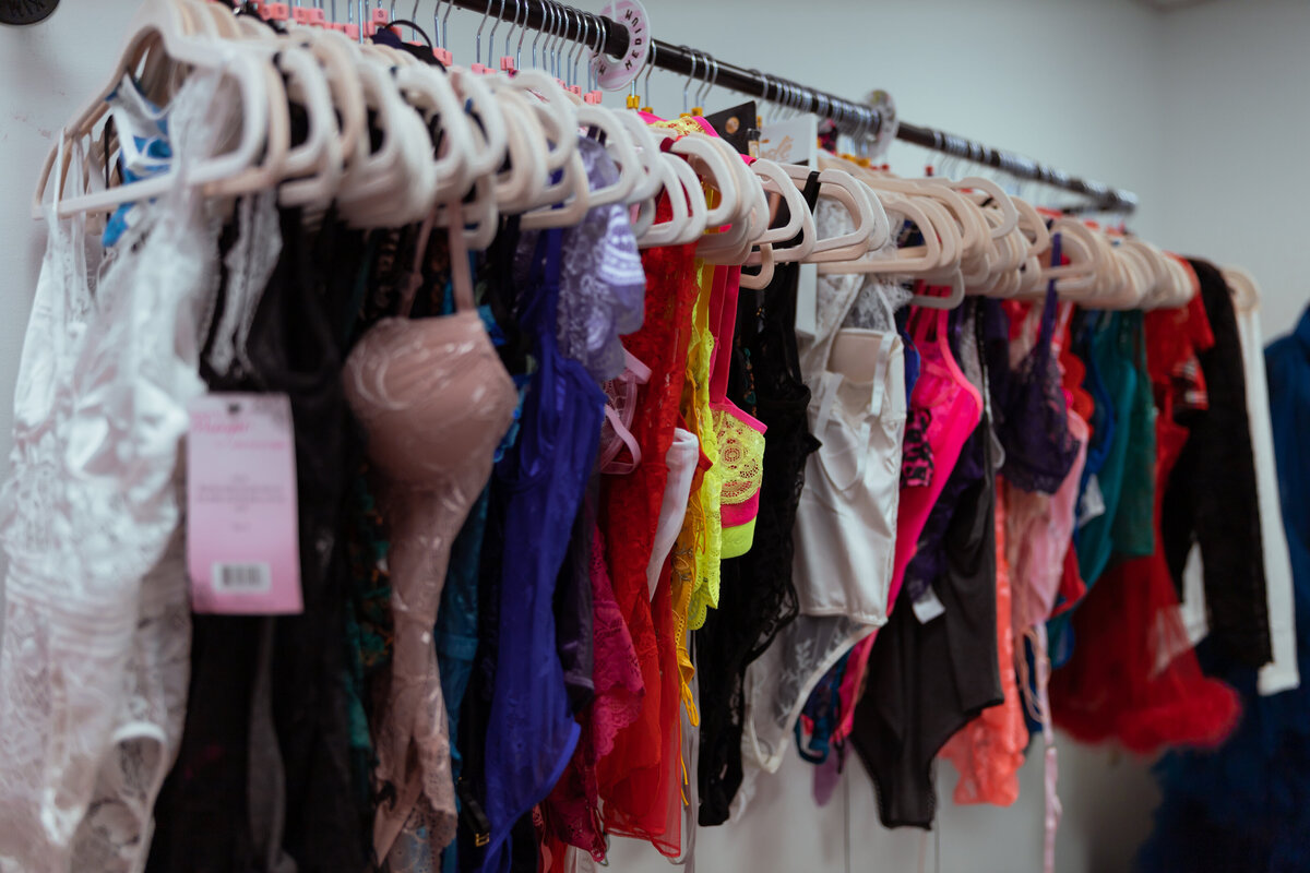 Client wardrobe and styling area