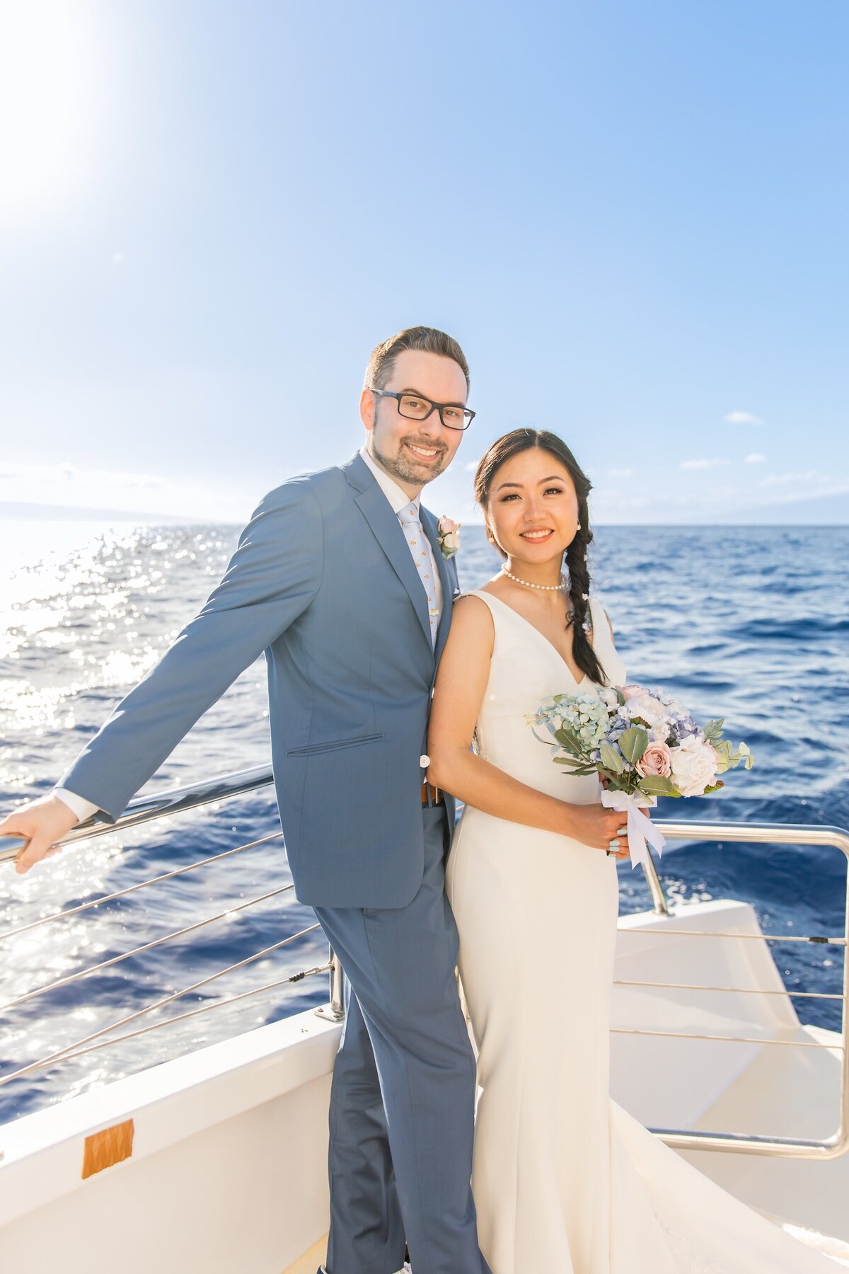 yacht wedding in Maui, Hawaii