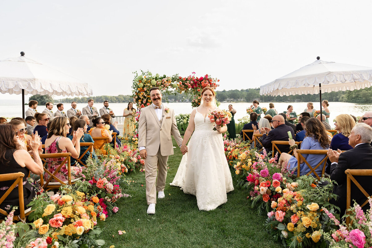 Colorful Vibrant Pink Yellow Orange Wedding Ceremony Flowers Inspo - Flowerwell - Verve Event Co (1)